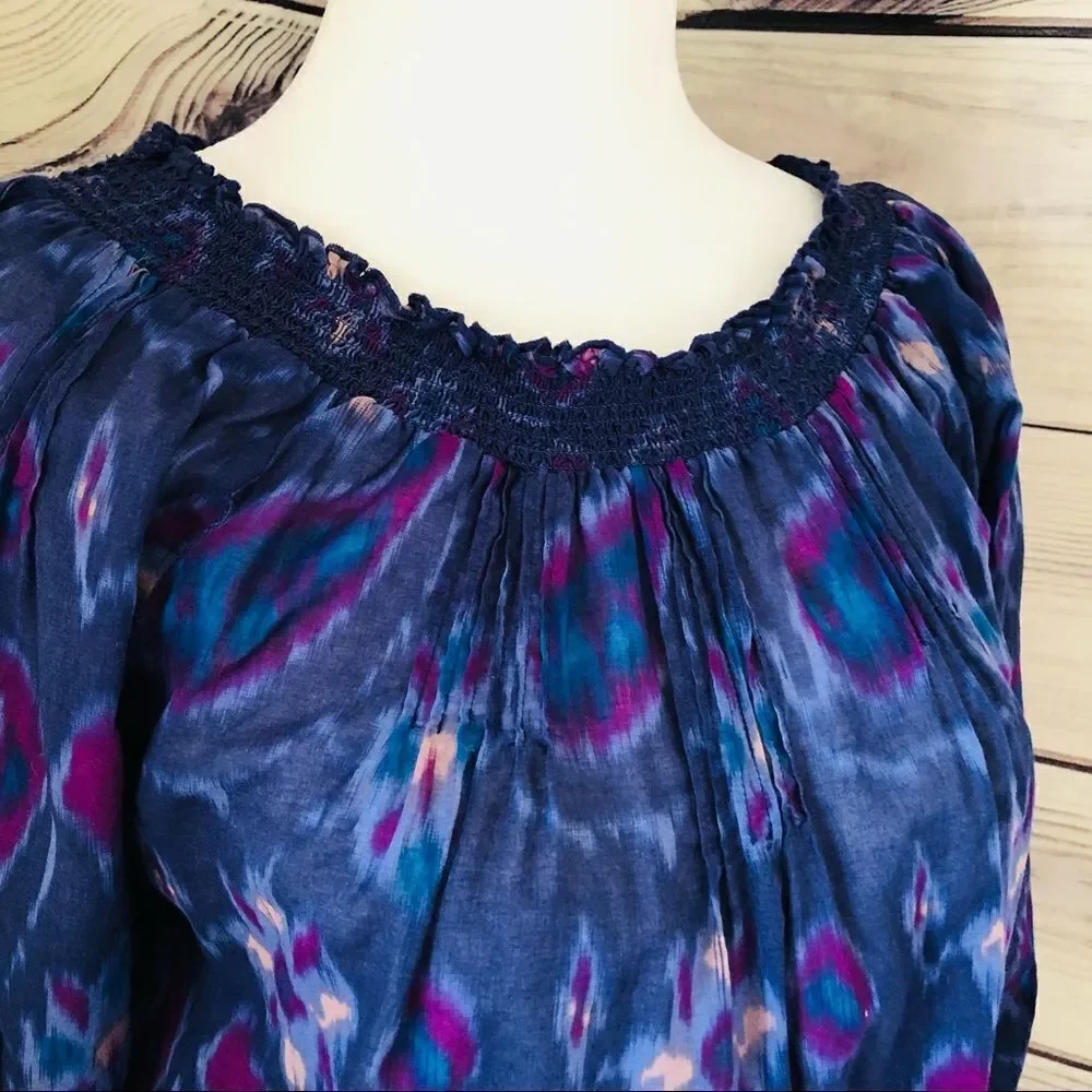 Lucky Brand Purple Patterned Blouse Small - Picture 2 of 6